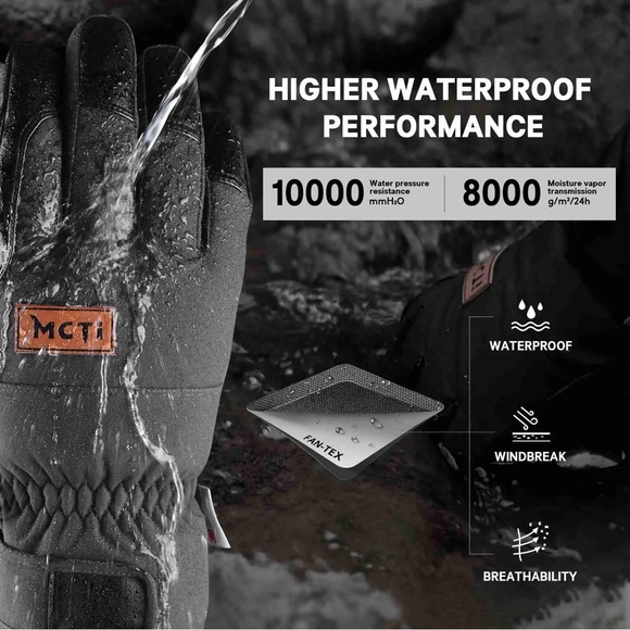 MCTI NWT Lightweight & Warm Men's Cold Weather Gloves Gray Black Men’s Size L - Picture 4 of 8